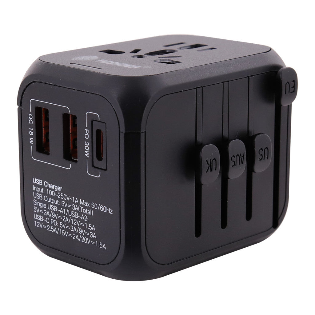 Toshino ปลั๊กแปลงพร้อม USB 100WGAN รุ่น DE-100WGAN