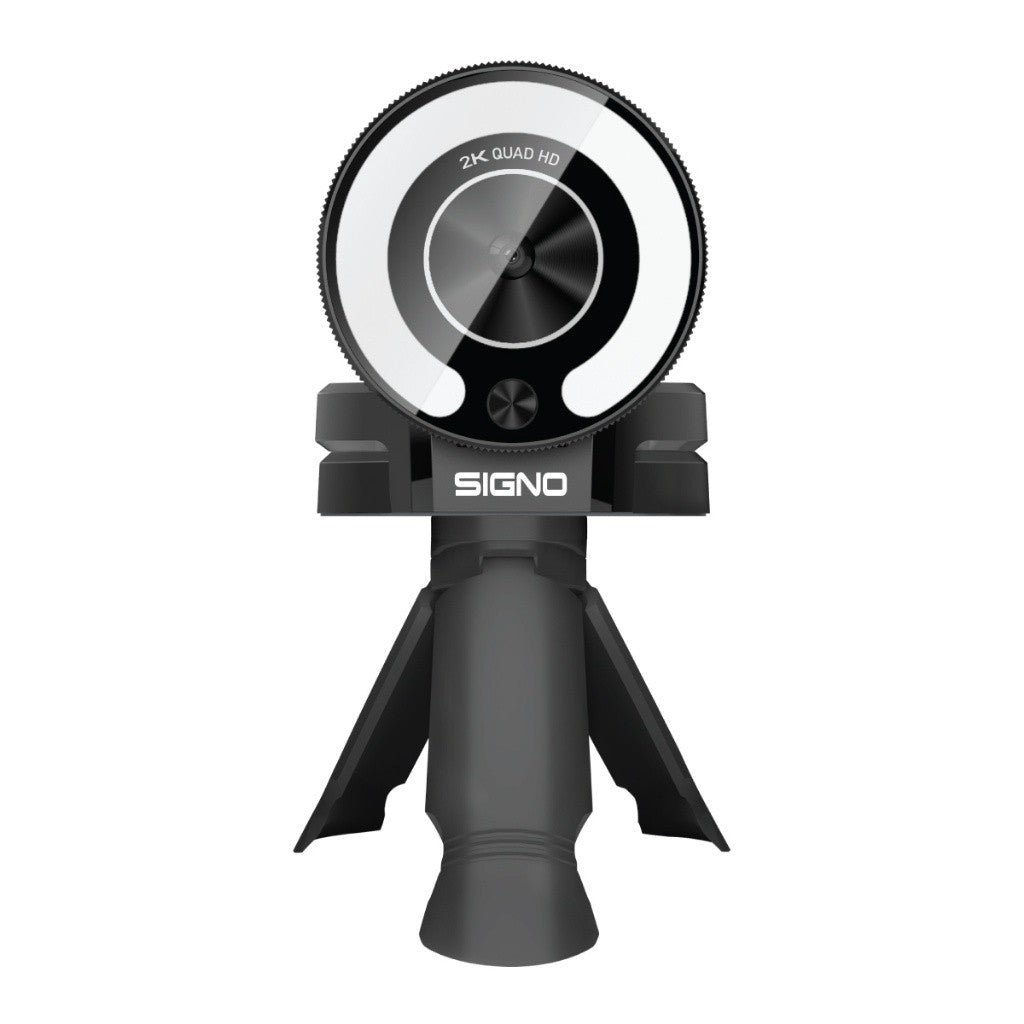 SIGNO กล้องเว็ปแคม รุ่น WB-401 2K QUAD HD STREAM WEBCAM ZORRES  มีไฟ+มีขาตั้งกล้อง