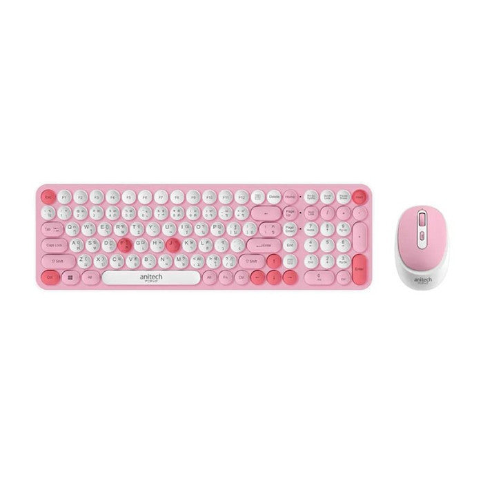 ANITECH OPA812 PINK WIRELESS COMBO KEYBOARD&MOUSE คีย์บอร์ด+เม้าส์