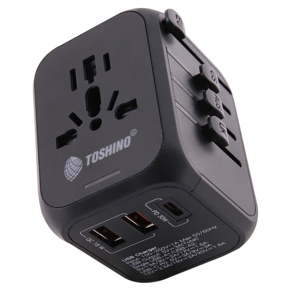 Toshino ปลั๊กแปลงพร้อม USB 100WGAN รุ่น DE-100WGAN