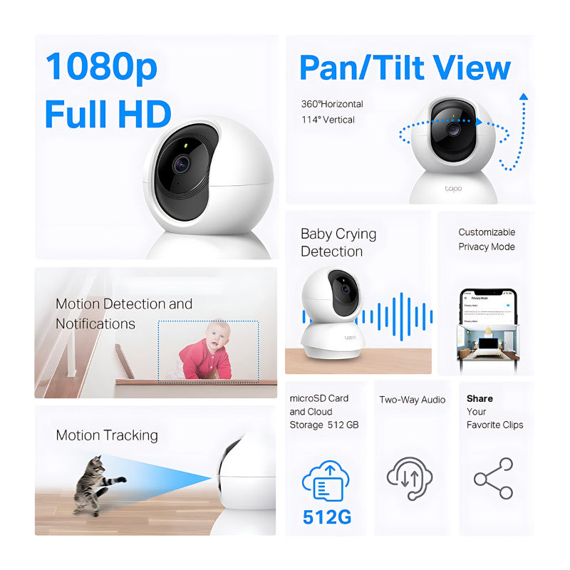 TP-LINK TAPO C200C 2MP TP-LINK WI-FI CAMERA กล้องวงจรปิดภายใน ระบบ Night Vision