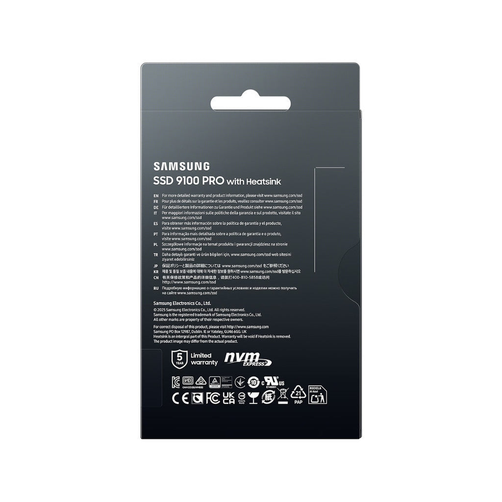 SAMSUNG 9100 PRO Heatsink SSD M.2 ความจุ 1TB 14,800 / 13,400 MB/s (MZ-VAP1T0CW) รับประกัน 5 ปี