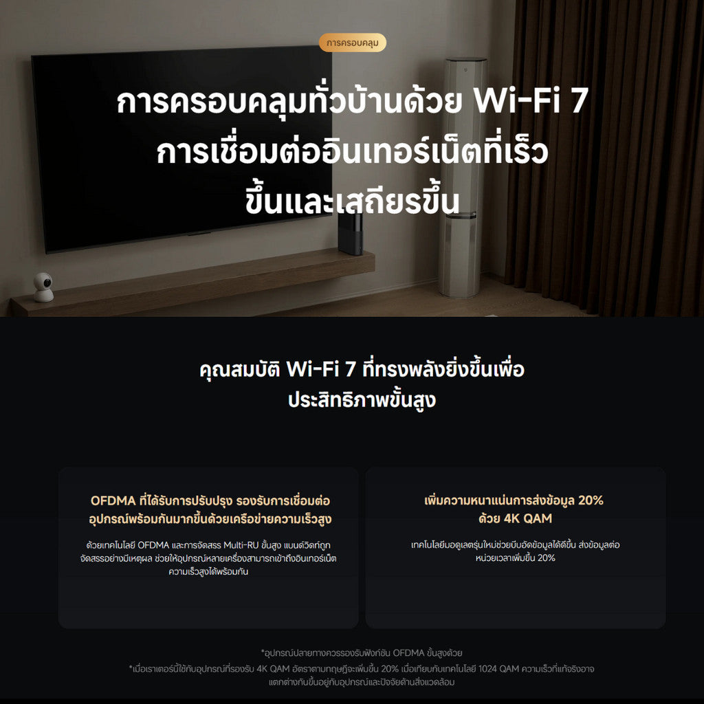 Xiaomi Mesh System BE3600 Pro เราเตอร์ Wi-Fi 7 ความเร็วไร้สาย 3570Mbps เครื่องขยายสัญญาณ รับประกัน 1 ปี