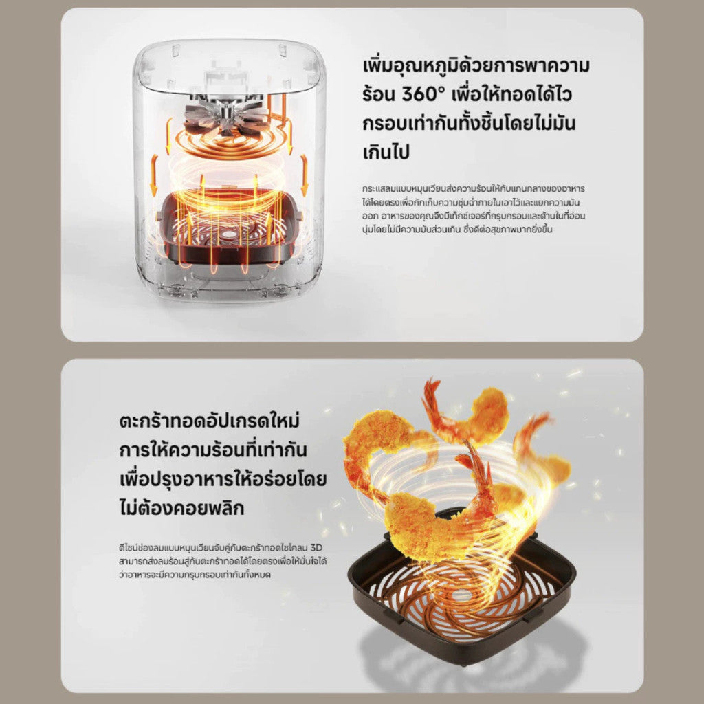 Xiaomi Smart Air Fryer 4.5L หม้อทอดไร้น้ำมัน กำลังไฟ 1500W ความจุหม้อ 4.5 ลิตร รับประกัน 1 ปี