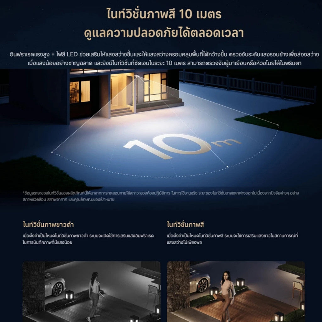 Xiaomi Outdoor Camera BW500 ขับเคลื่อนด้วย AI การรักษาความปลอดภัยที่มีประสิทธิภาพ รับประกัน 1 ปี