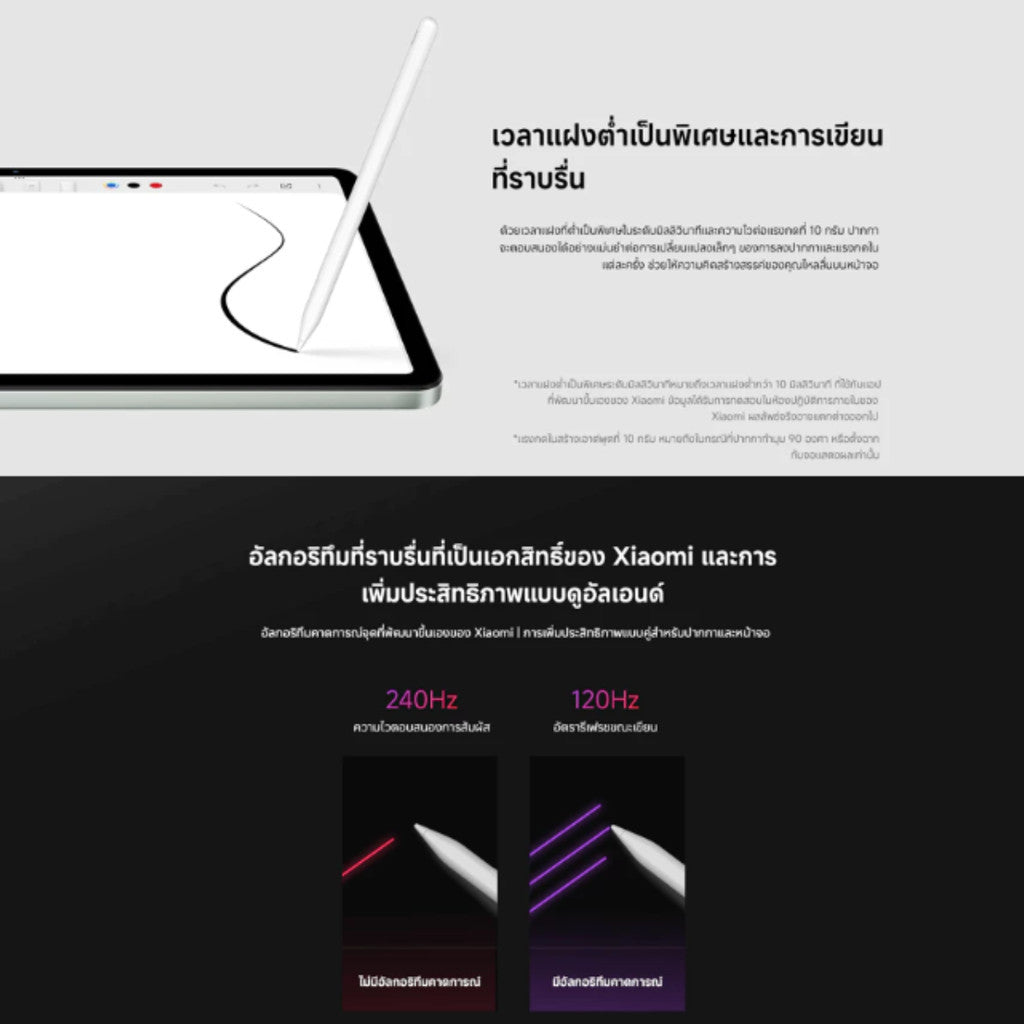 Xiaomi Redmi Smart PEN (White) (Redmi Pad Pro) ความไวการสัมผัส  240 Hz รับประกัน 1 ปี
