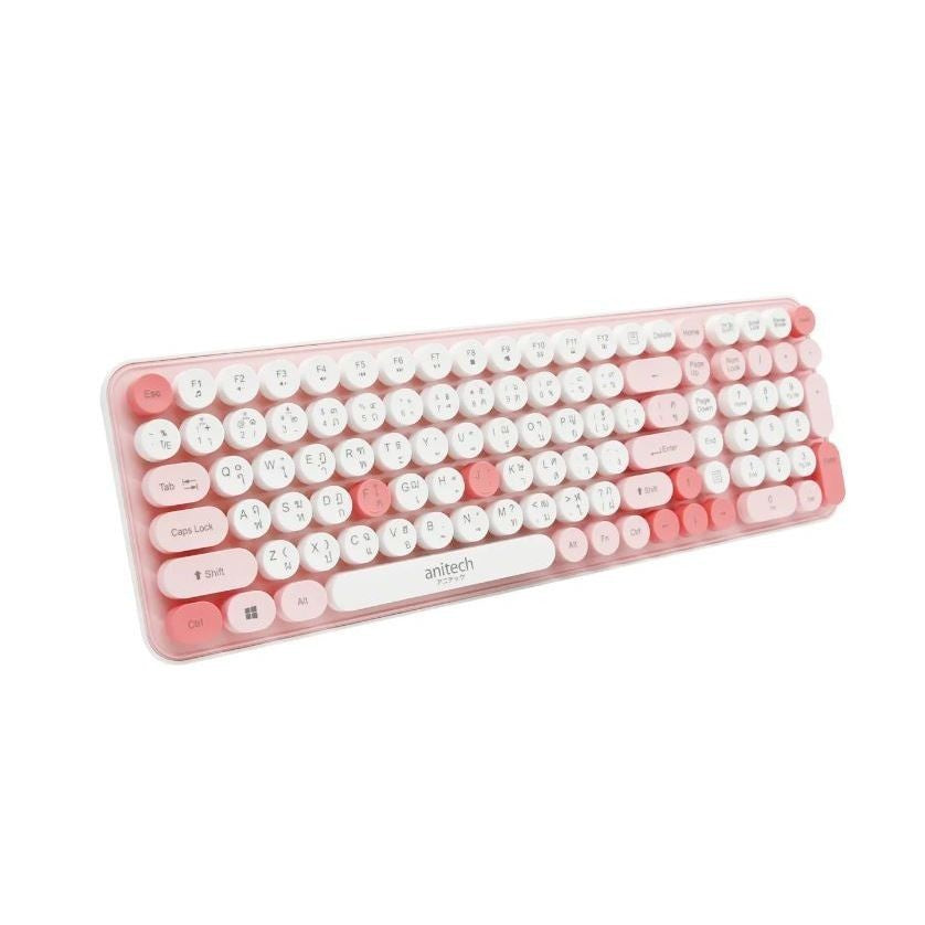 ANITECH OPA812 PINK WIRELESS COMBO KEYBOARD&MOUSE คีย์บอร์ด+เม้าส์