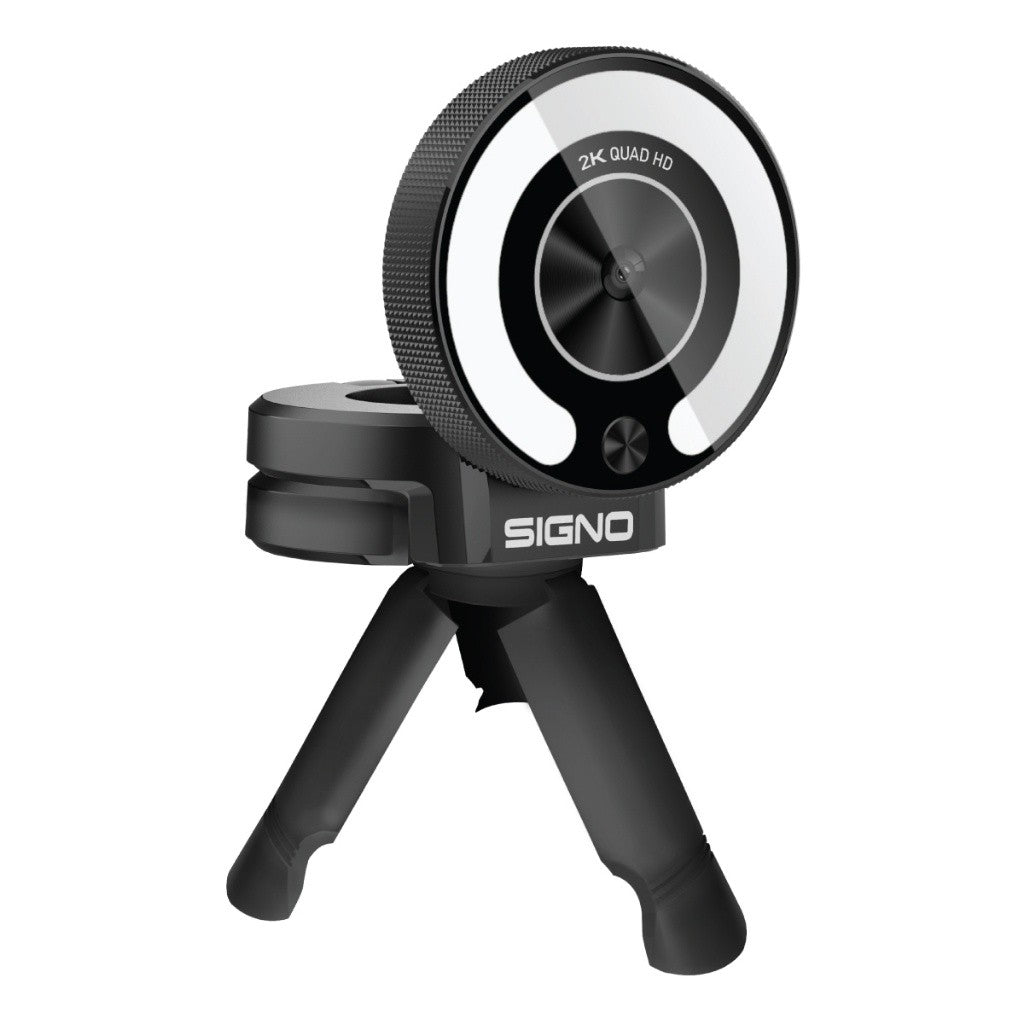 SIGNO กล้องเว็ปแคม รุ่น WB-401 2K QUAD HD STREAM WEBCAM ZORRES  มีไฟ+มีขาตั้งกล้อง