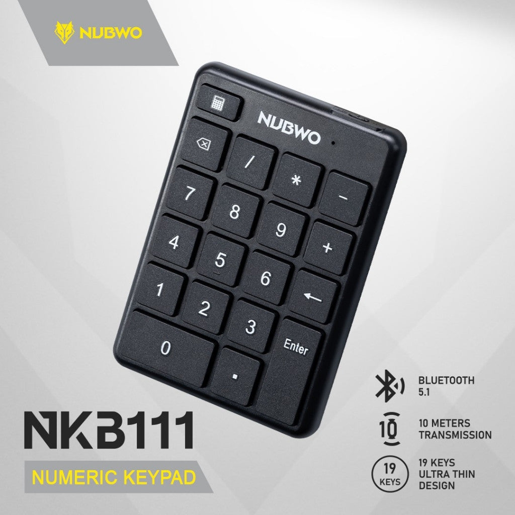 NUBWO NKB111 BLUETOOTH NUMERRIC KEYPAD คีย์บอร์ดตัวเลขบลูทูธ รับประกัน 1 ปี