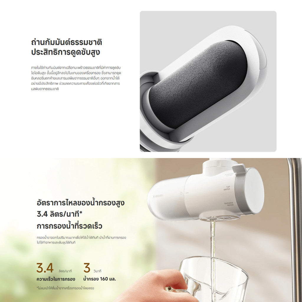 XIAOMI FAUCET WATER PURIFIER เครื่องกรองน้ำหัวก๊อก ระบบกรองน้ำ 5 ชั้น กรองได้อย่างหมดจด รับประกัน 1 ปี
