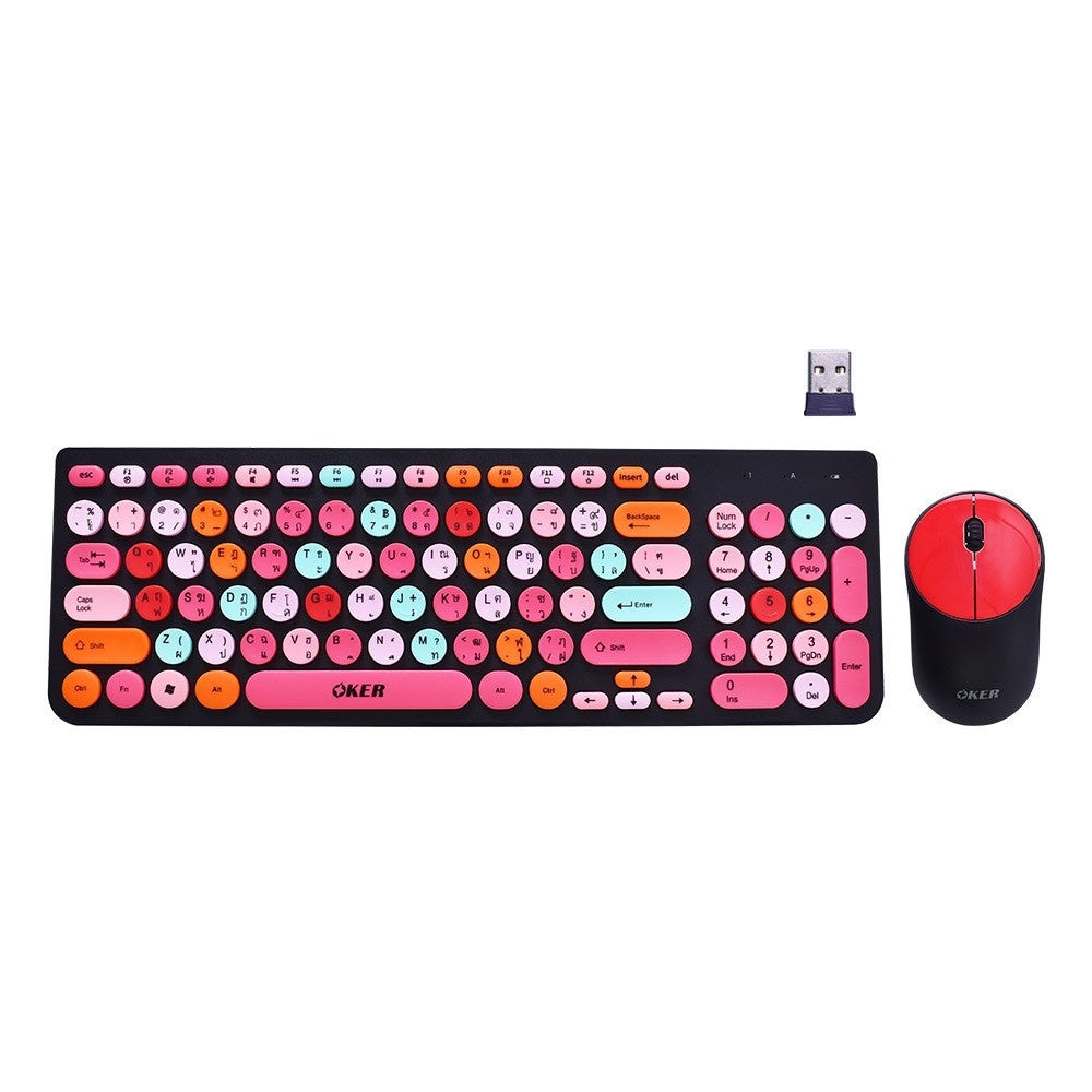 OKER WIRELESS KEYBOARD K719 ชุดคีย์บอร์ด+เมาส์ไร้สาย