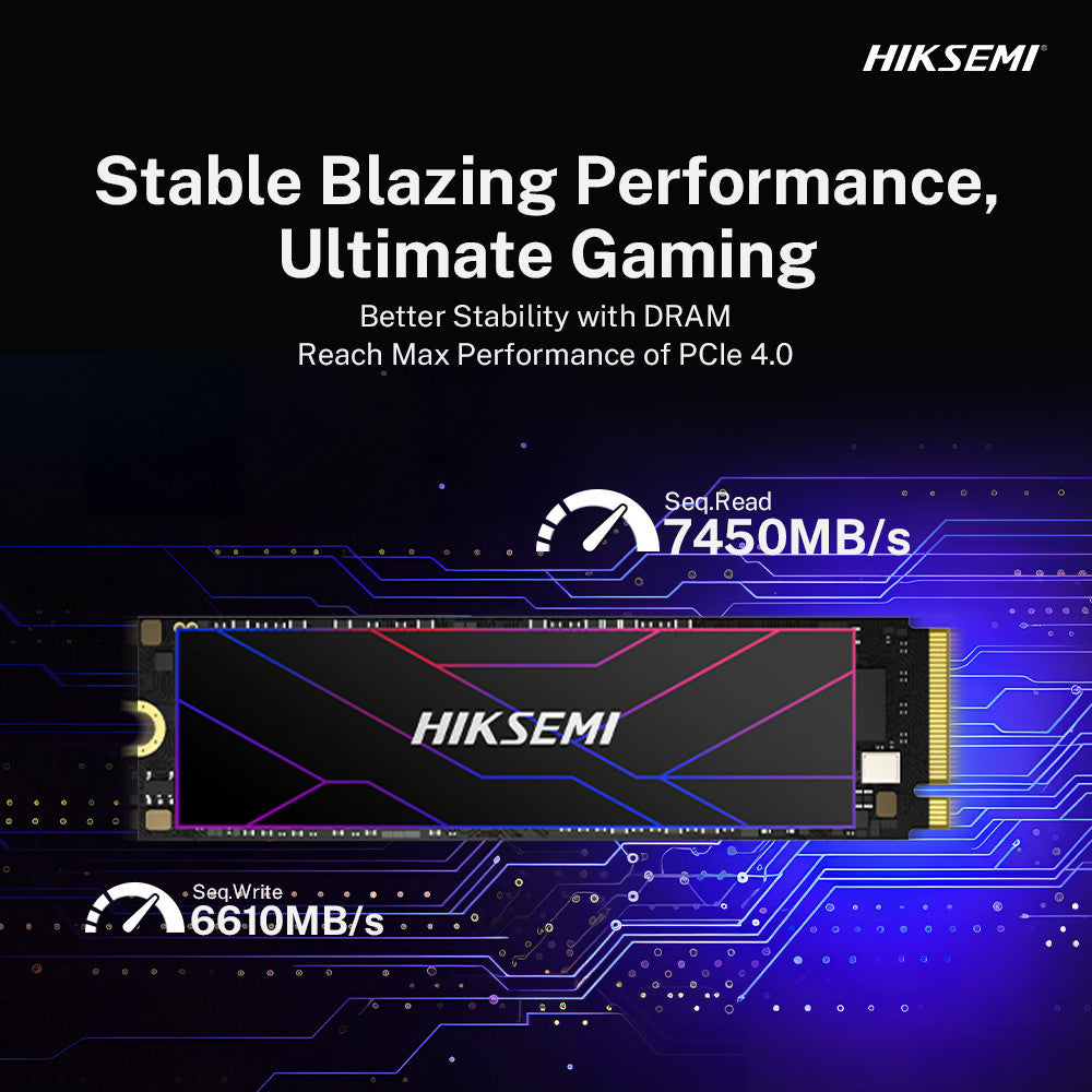 HIKSEMI FUTURE SERIES SSD 2048GB PCIe Gen4 x 4 NVMe READ 7450MB/s WRITE 6750MB/s WARRANTY 5 YEARS