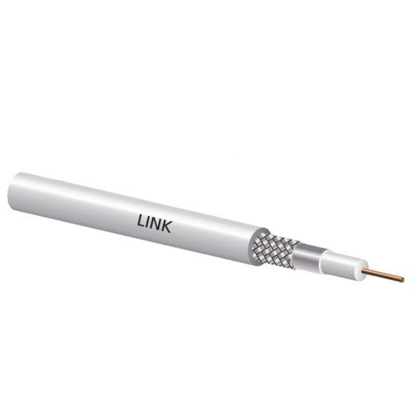 LINK CB-0106A-WH สาย RG6 Indoor Cable Shield 95% White Jacket 500m