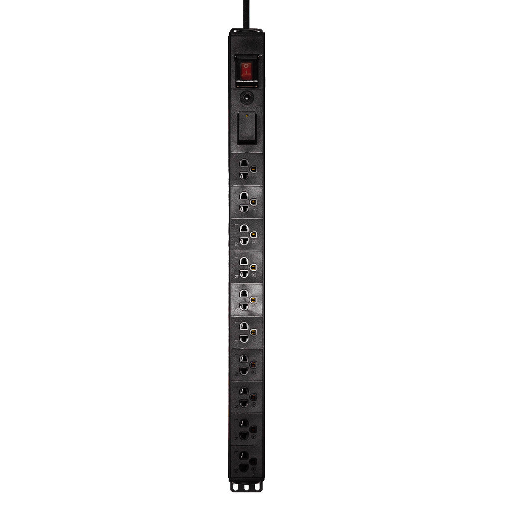 GLINK GPDU-11K BLACK 2M รางปลั๊กไฟตู้ Rack 10 ช่อง ยาว 2 เมตร 1 สวิตช์ สีดำ Overload มอก.แท้