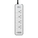 BLL B86 ปลั๊กไฟราง 3 หัว (4 สวิตซ์ + 4 ช่องเสียบ + 4 ช่อง USB ) สายยาว 3 เมตร