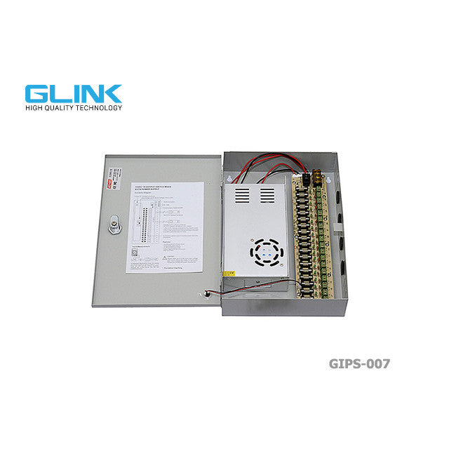 GLINK GIPS-007 12V 30A 18 ช่อง กล่อง SWITCHING POWER SUPPLY ใช้สำหรับกล้องวงจรปิดเท่านั้น