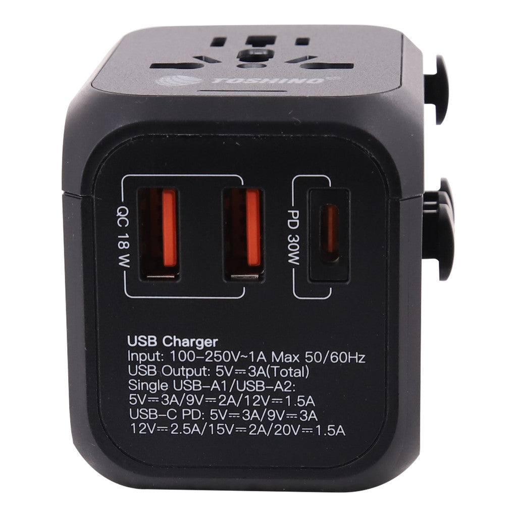 Toshino ปลั๊กแปลงพร้อม USB 100WGAN รุ่น DE-100WGAN