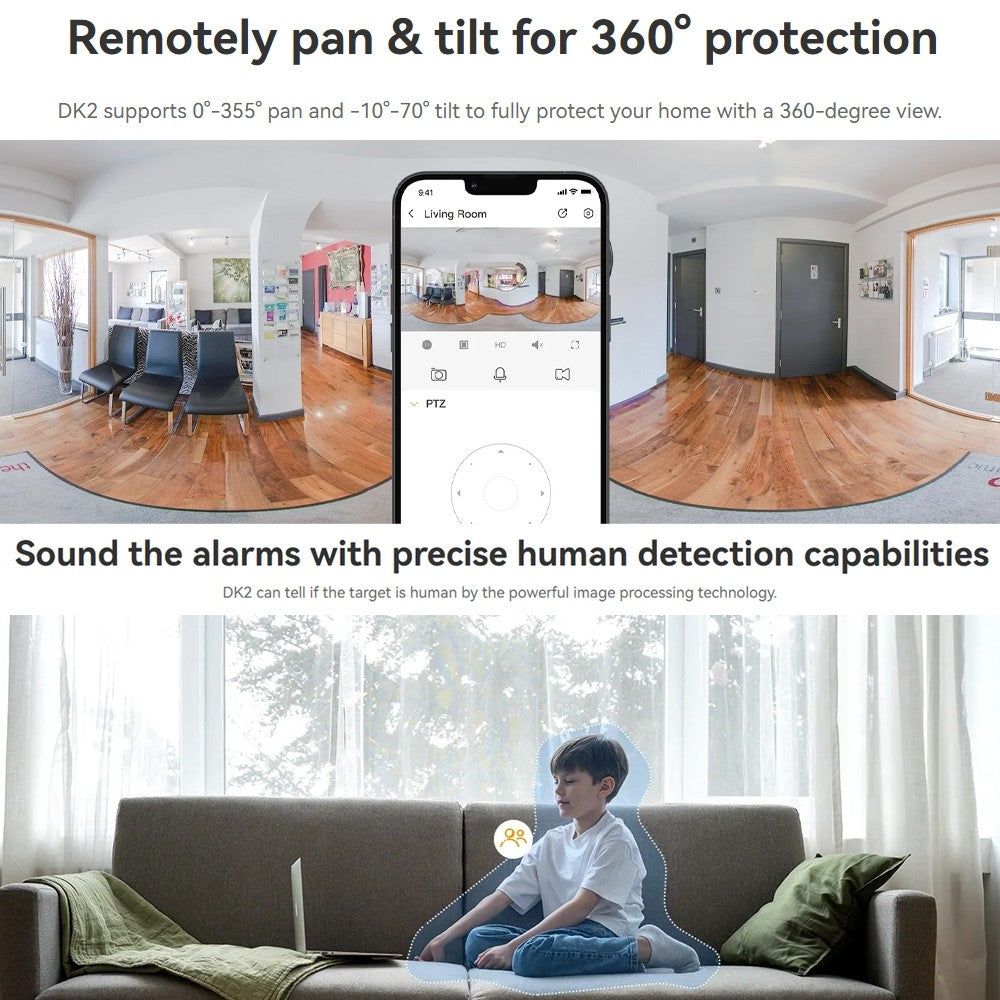 IMOU DK2 2MP H.265 Wi-Fi Pan & Tilt Camera การติดตามอัจฉริยะ กล้องวงจรปิดรักษาความปลอดภัยในร่ม