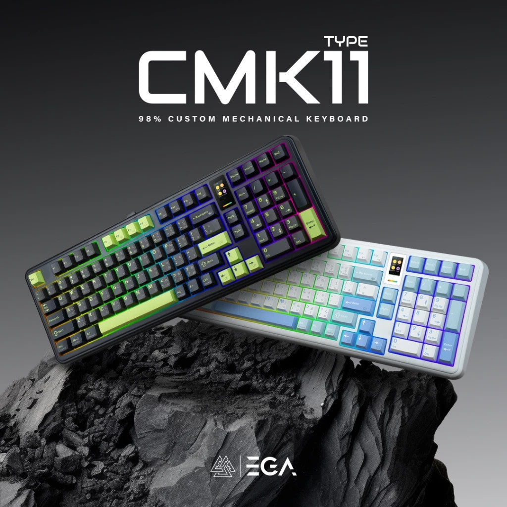 EGA TYPE CMK11 Black Saiko clicky Switch คีย์บอร์ดเกมมิ่งไร้สาย Wireless /Cable/Bluetooth
