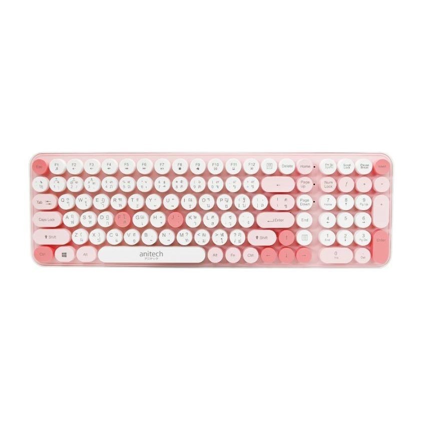 ANITECH OPA812 PINK WIRELESS COMBO KEYBOARD&MOUSE คีย์บอร์ด+เม้าส์