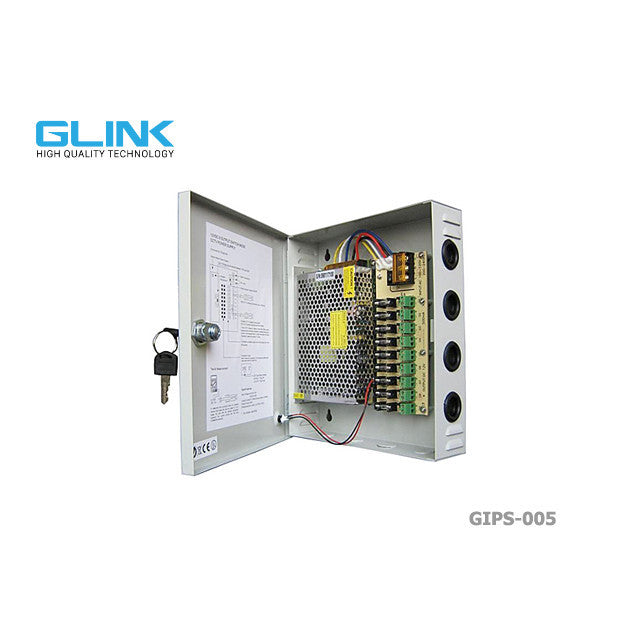GLINK GIPS-005 12V10A SWITCHING POWER SUPPLY + BOX ใช้สำหรับกล้องวงจรปิดเท่านั้น