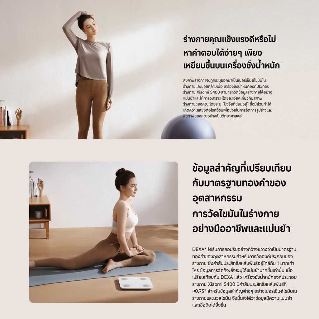 XIAOMI S400 BODY COMPOSITION SCALE เครื่องชั่งน้ำหนัก วัดมวลไขมัน บันทึกสถิติ รับประกันศูนย์ไทย 1 ปี