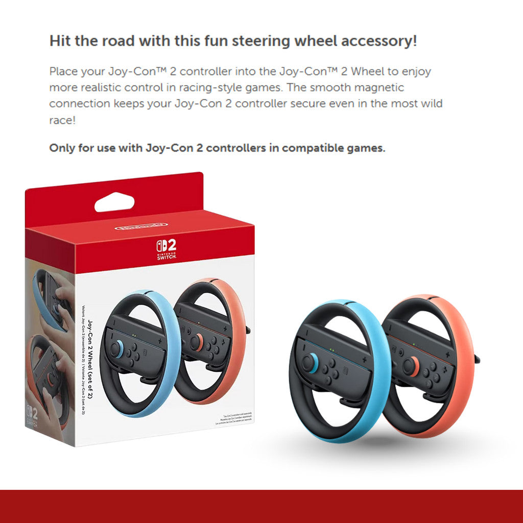 Nintendo switch 2 Joy-Con2 wheel (Set of 2) จอยพวงมาลัย สำหรับ Nintendo Switch 2 อุปกรณ์เสริมจอยเกม
