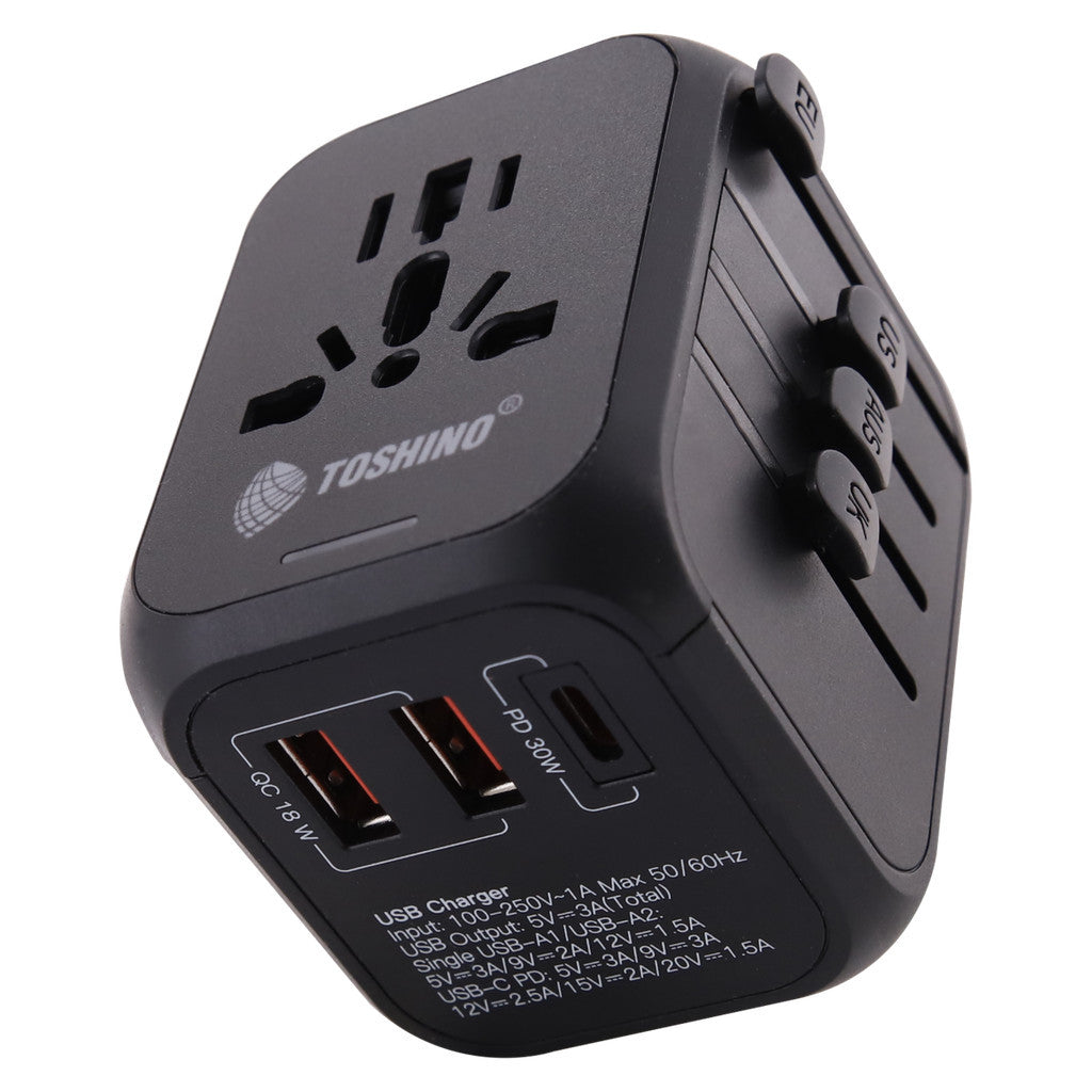 Toshino ปลั๊กแปลงพร้อม USB 100WGAN รุ่น DE-100WGAN