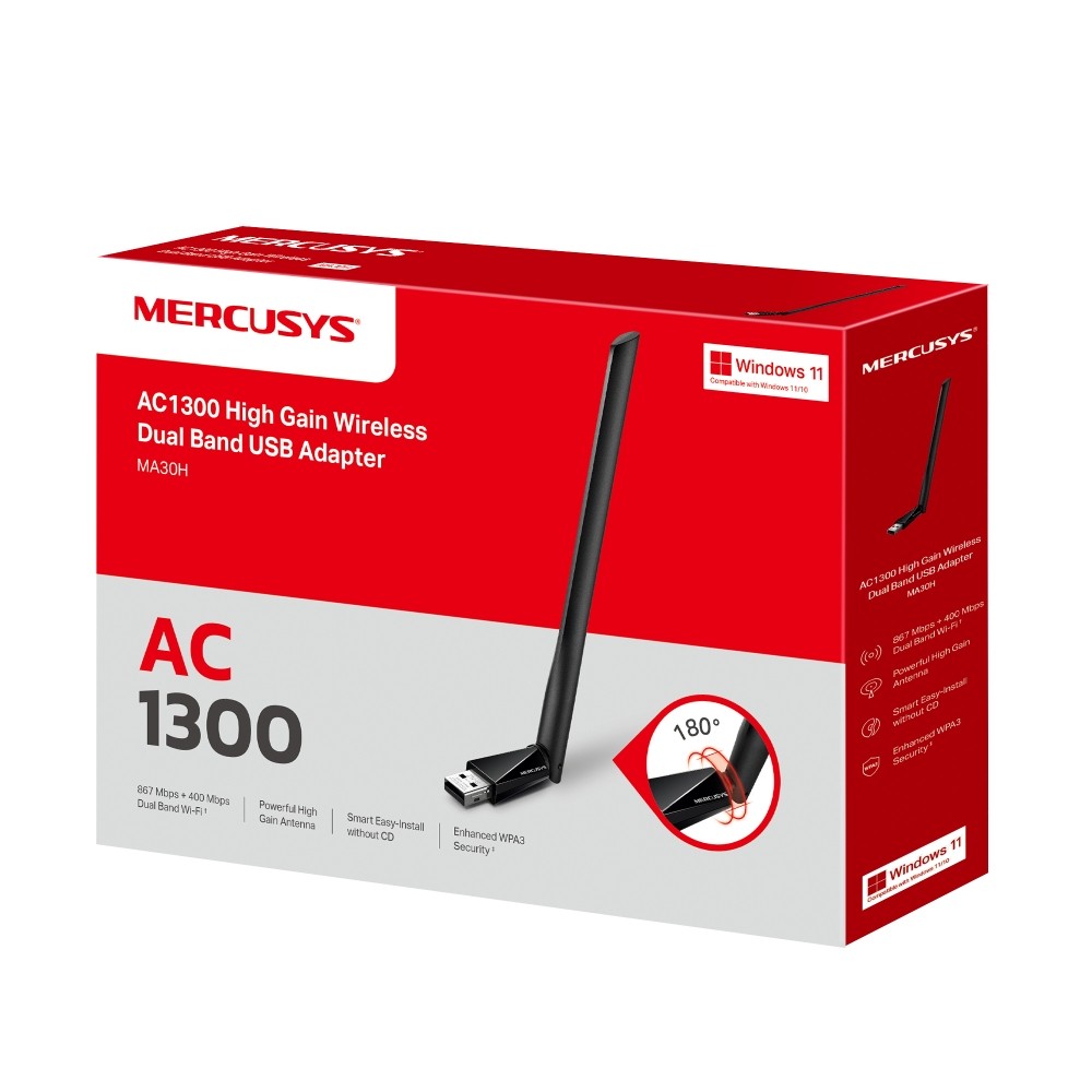 Mercusys MA30H USB AC1300 Strong Dual Band Wi-Fi Speed รับประกัน 3 ปี