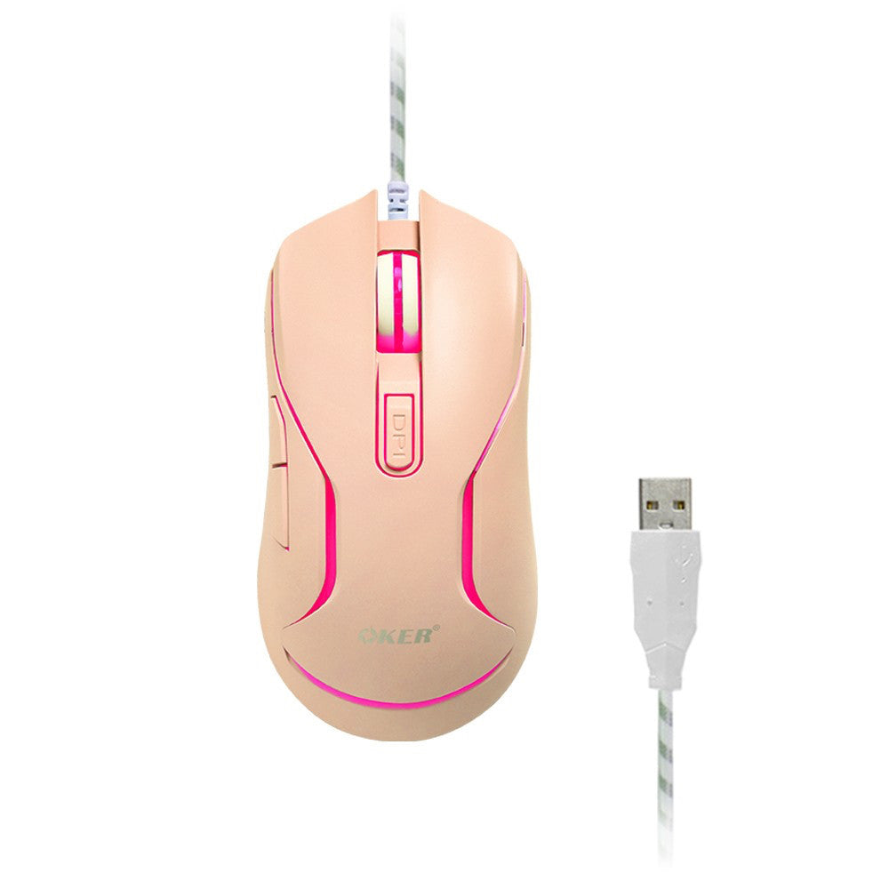 OKER X25 6D WIRED LED GAMING MOUSE เมาส์ 6 ปุ่ม แสงไฟ LED 7 สี ปรับความเร็วได้ 4 ระดับ สูงสุด 3,600 DPI