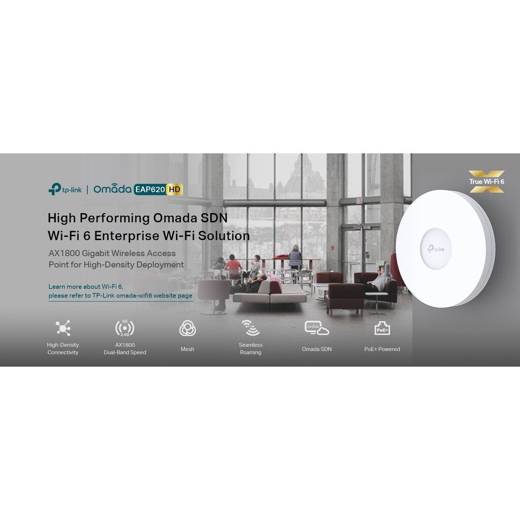 TP-LINK EAP620 HD AX1800 WIRELESS DUAL BAND CEILING MOUNT ACCESS POINT LIFETIME WARRANTY