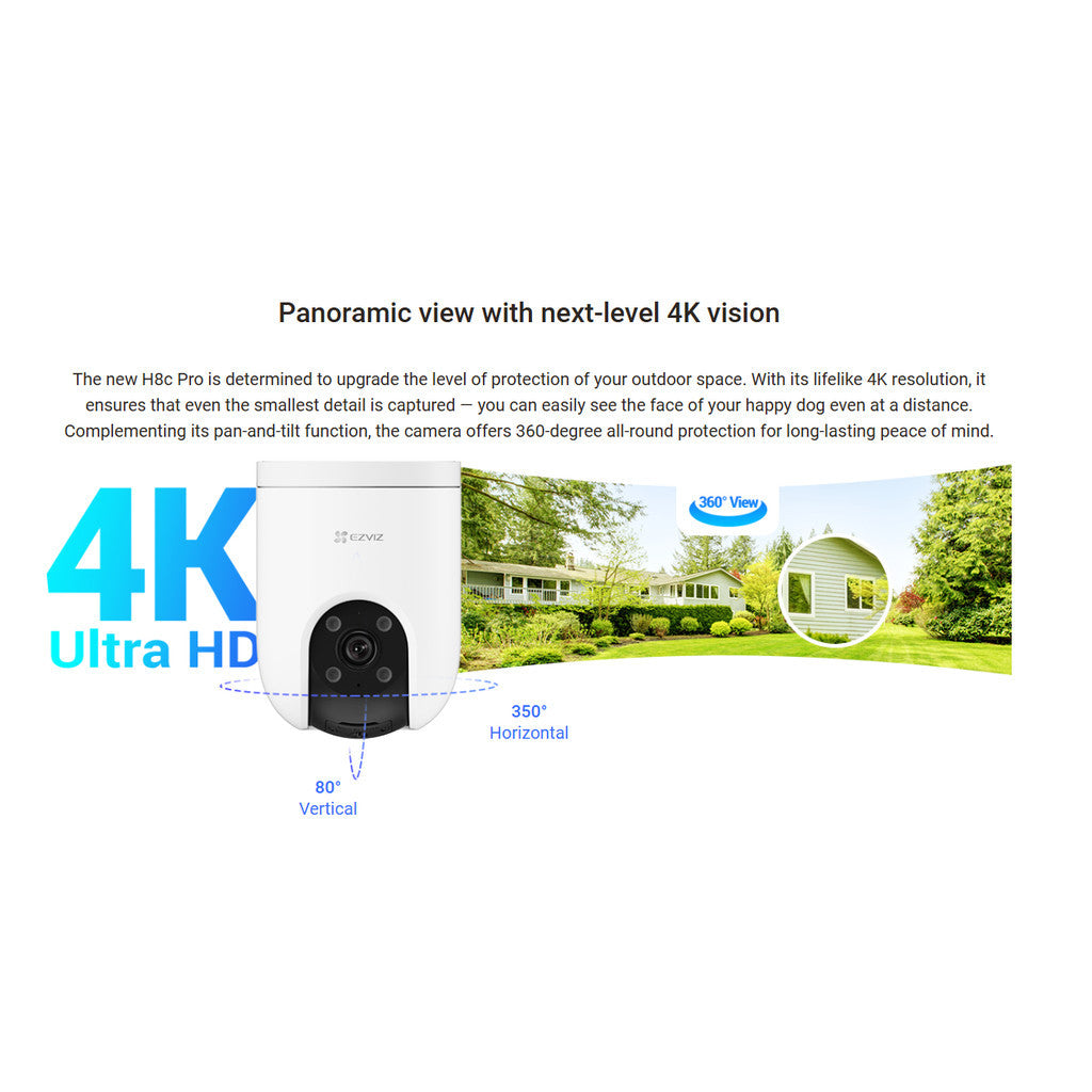 EZVIZ H8C PRO 8MP 4K Pan & Tilt Wi-Fi Camera กล้องวงจรปิดภายนอก