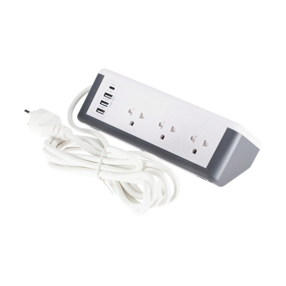 BLL B33 ปลั๊กไฟทาวเวอร์ ( 1 สวิตซ์ + 6 ช่องเสียบ + 3 ช่อง USB ) ขาว