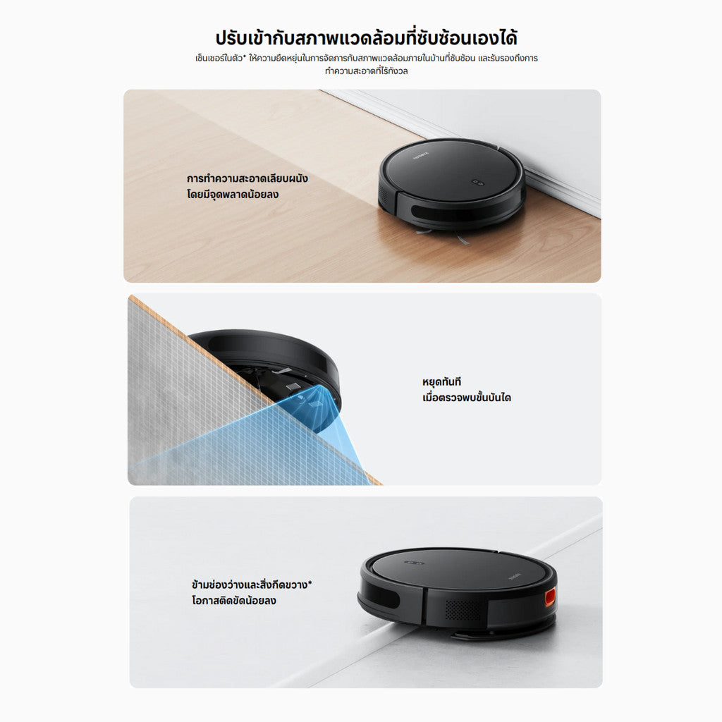 Xiaomi Robot Vacuum E10C หุ่นยนต์ดูดฝุ่น ใบพัดแรงดูดสูง 3500Pa ครอบคุมถูพื้นอัจฉริยะ รับประกัน 1 ปี