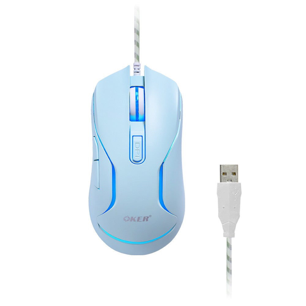 OKER X25 6D WIRED LED GAMING MOUSE เมาส์ 6 ปุ่ม แสงไฟ LED 7 สี ปรับความเร็วได้ 4 ระดับ สูงสุด 3,600 DPI