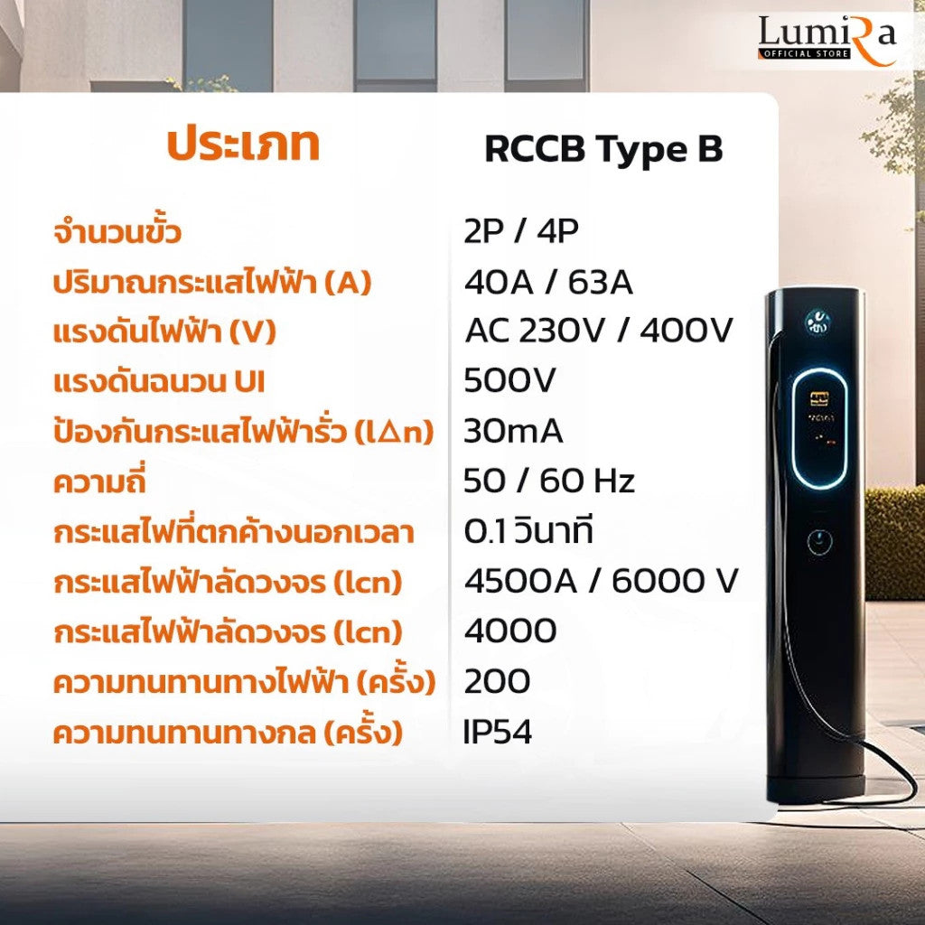 LUMIRA RCCB-B 2P-40A,2P-63A  4P-40A,4P-63A