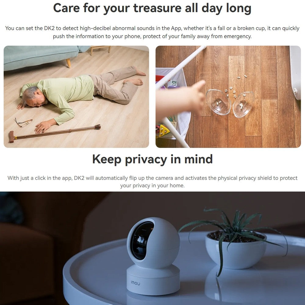 IMOU DK2 2MP H.265 Wi-Fi Pan & Tilt Camera การติดตามอัจฉริยะ กล้องวงจรปิดรักษาความปลอดภัยในร่ม