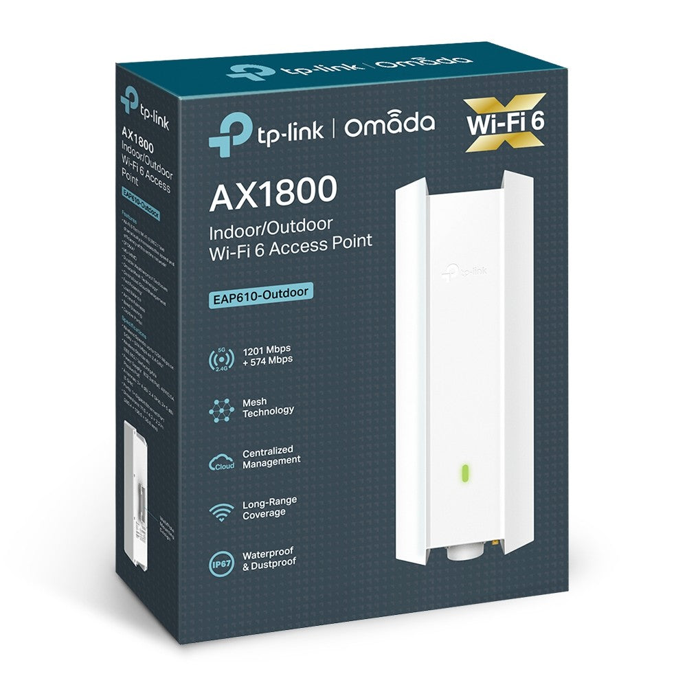 TP-LINK EAP610-OUTDOOR AX1800 INDOOR/OUTDOOR WIFI 6 ACCESS POINT