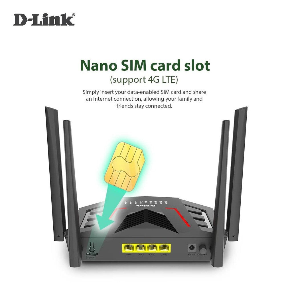 D-LINK DWR-M955X AX1500 4G LTE Wireless Mobile Router Wi-Fi 6