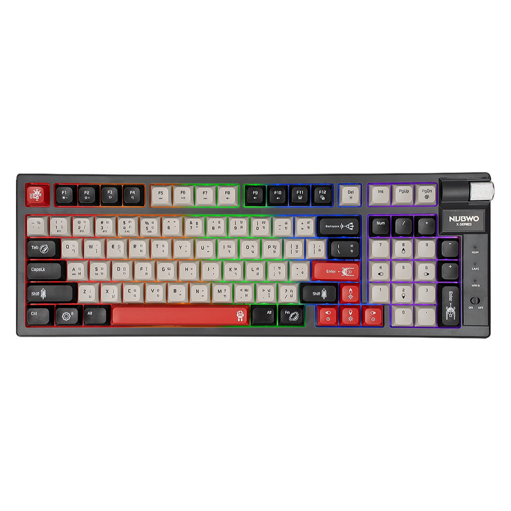 NUBWO X803 GALACTIC MINI RGB MECHANICAL GAMING KEYBOABD คีย์บอร์ดเกมมิ่ง SIZE 98% สามารถใช้งานไร้สายได้