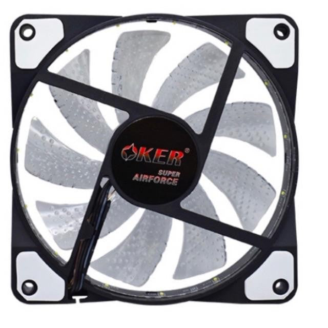 OKER G1228 SUPER AIRFORCE FAN LED พัดลมระบายความร้อน มีไฟ ทำงานเงียบไม่มีเสียงรบกวน