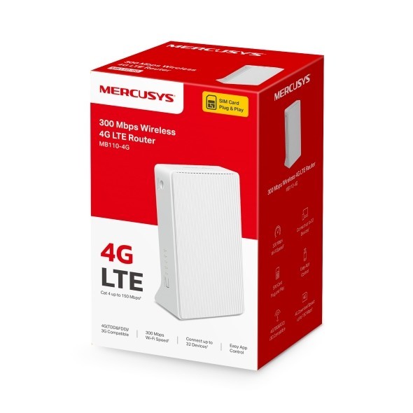 MERCUSYS MB110-4G V.2 300 MBPS WIRELESS N 4G LTE ROUTER