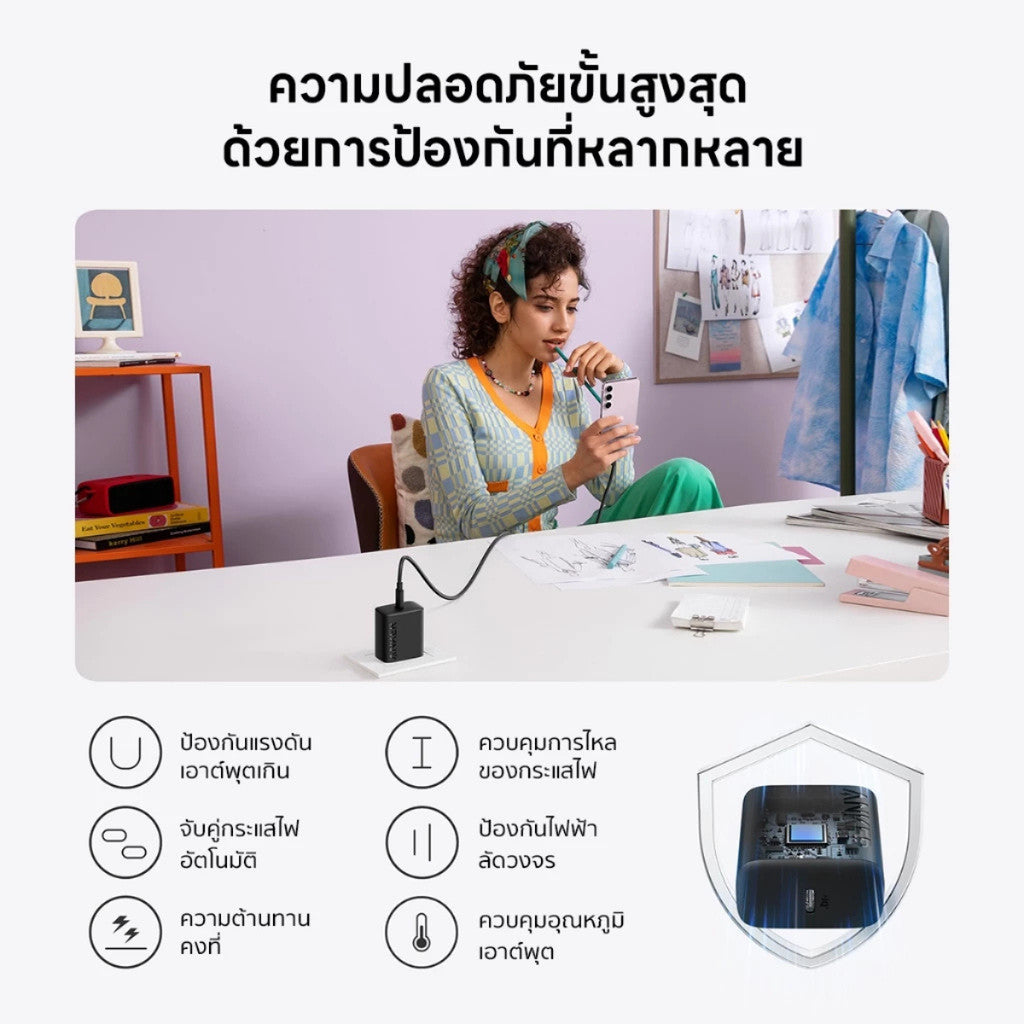 Anker 25W USB-C Charger Super Fast Charging 25W (A2652) ชาร์จเร็ว พกพาสะดวก