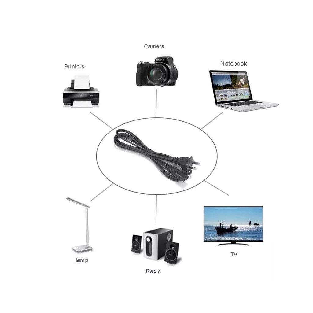 NAVA IT สายเครื่องปริ้นท์ สายไฟ AC แบบ2 รู ยาว1.5M กำลังไฟ 6A /250V