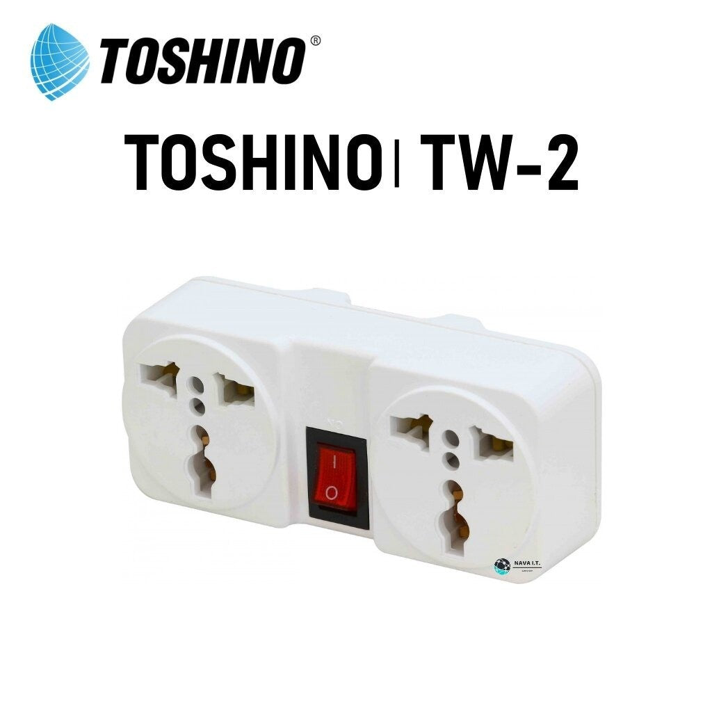 TOSHINO TW-2 ปลั๊กแปลงมีสวิทซ์ 2 ช่อง รับประกัน 1 เดือน
