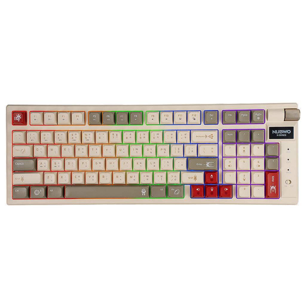 NUBWO X803 GALACTIC MINI RGB MECHANICAL GAMING KEYBOABD คีย์บอร์ดเกมมิ่ง SIZE 98% สามารถใช้งานไร้สายได้