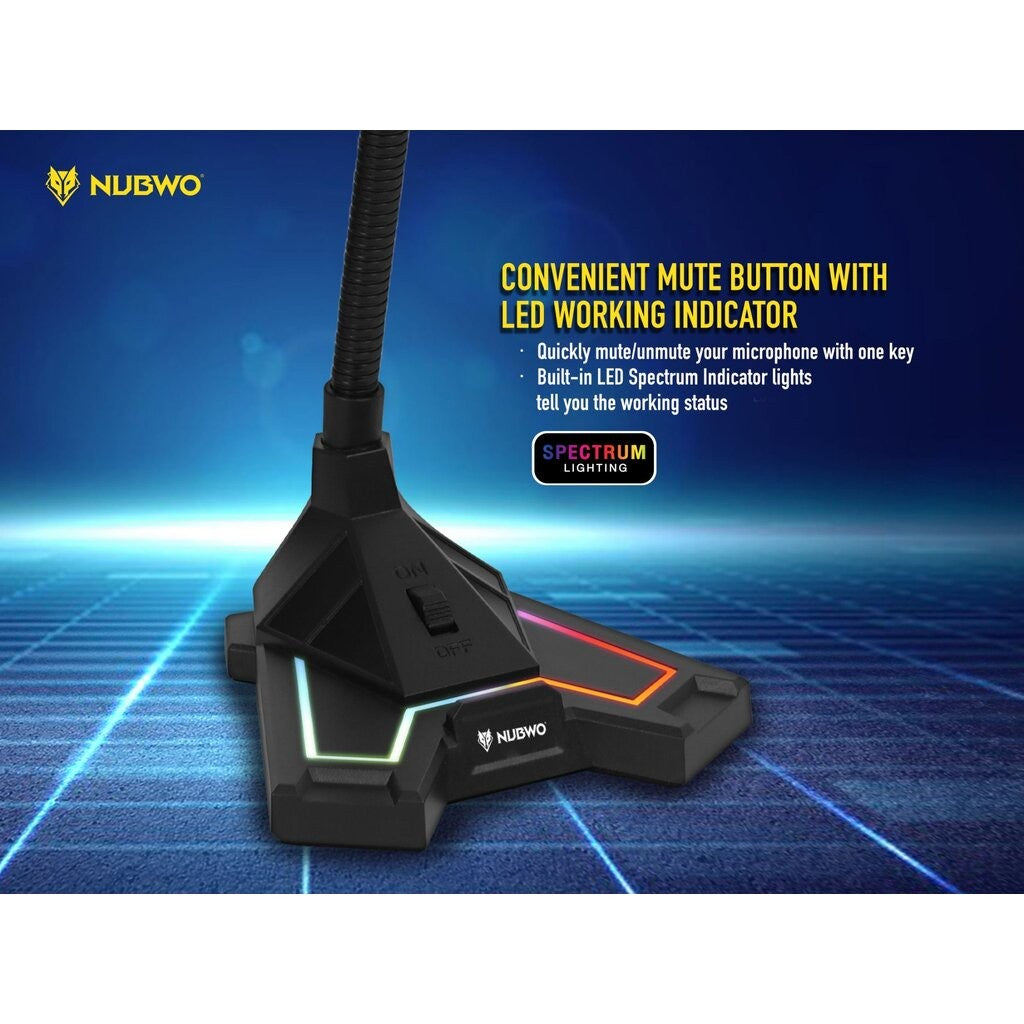 NUBWO M31 MICROPHONE (ไมโครโฟน) RGB SCYTHER  รับประกัน 1 ปี