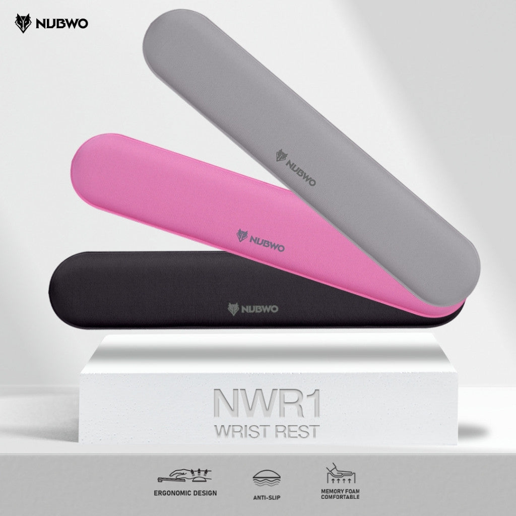 NUBWO NWR1 WRIST REST แผ่นรองข้อมือ ผลิตจากเมมโมรี่โฟม พร้อม ANTI-SLIP ป้องกันการลื่นไถล
