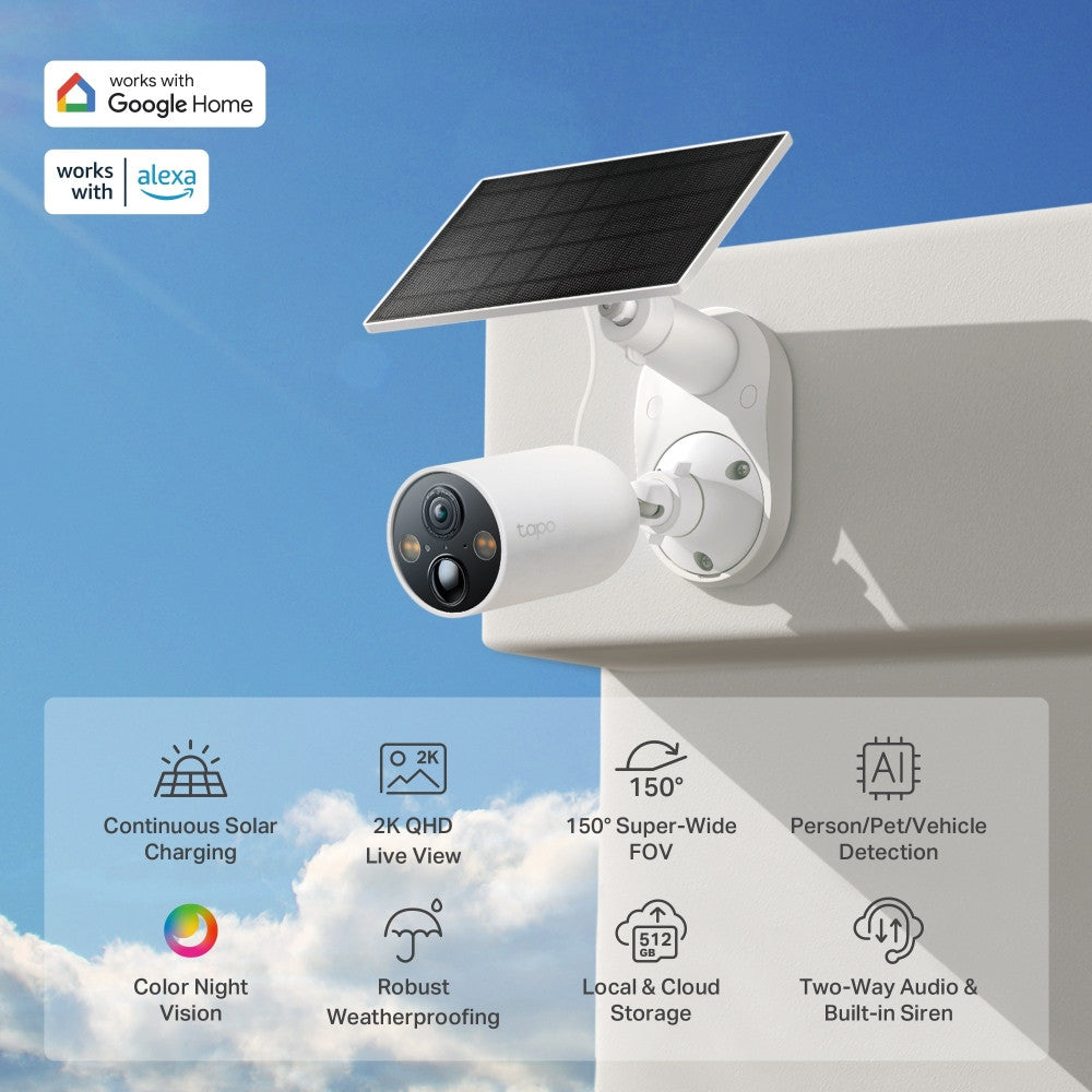 TP-LINK TAPO C425 KIT SolarPowered Security Camera Kit กล้องวงจรปิดไร้สาย