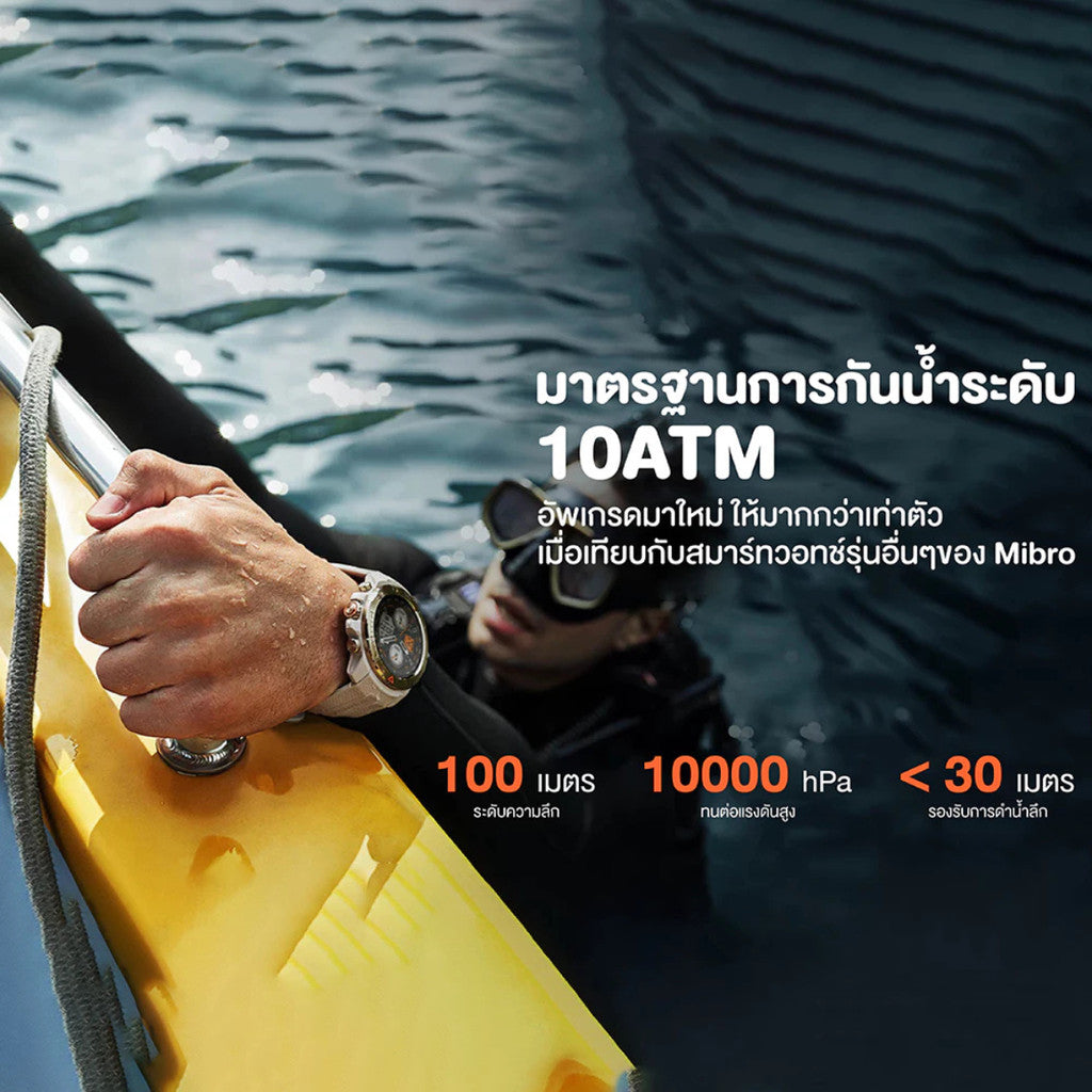 MIBRO WATCH GS EXPLORER สมาร์ทวอทช์ หน้าจอ AMOLED 60Hz กันน้ำ 10 ATM GPS เซนเซอร์วัดสุขภาพ สิ่งแวดล้อม ทน แบตอึด